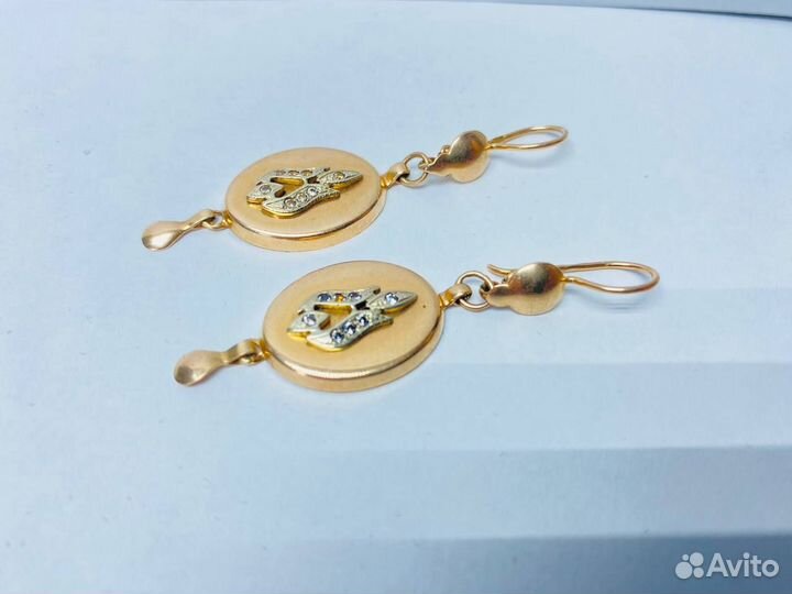 Золотые серьги самовары 6.8гр