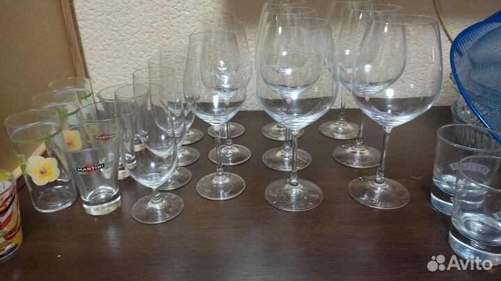 Бокалы для вина, пива, рюмки, стаканы, штлфы
