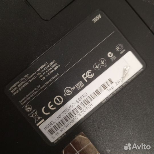 Ноутбук sumsung Np355v5c