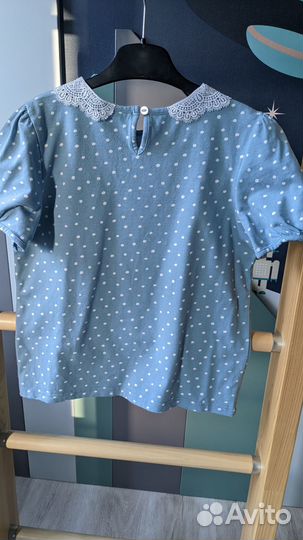 Блузка школьная с коротким рукавом