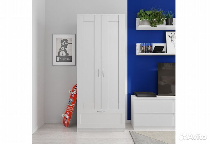 Шкаф для одежды Сириус 2 двери и 1 ящик (3 цвета)