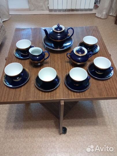 Сервиз чайный лфз кобальт ромб СССР