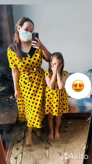 Платья мама 2 дочки family look