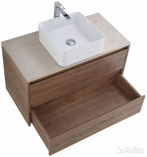 Тумба со столешницей и раковиной BelBagno Kraft 100-KEP-100-MCO-BB1407 Rovere Tabacco