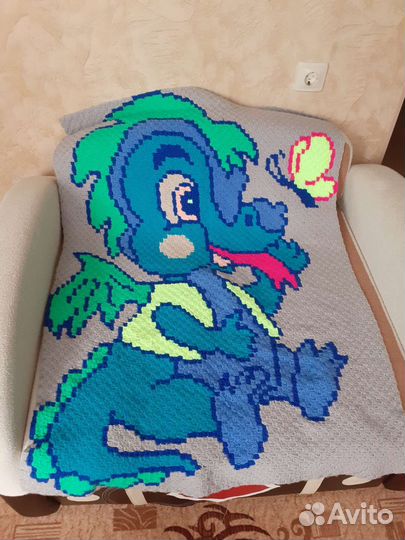 Плед детский вязаный ручная работа