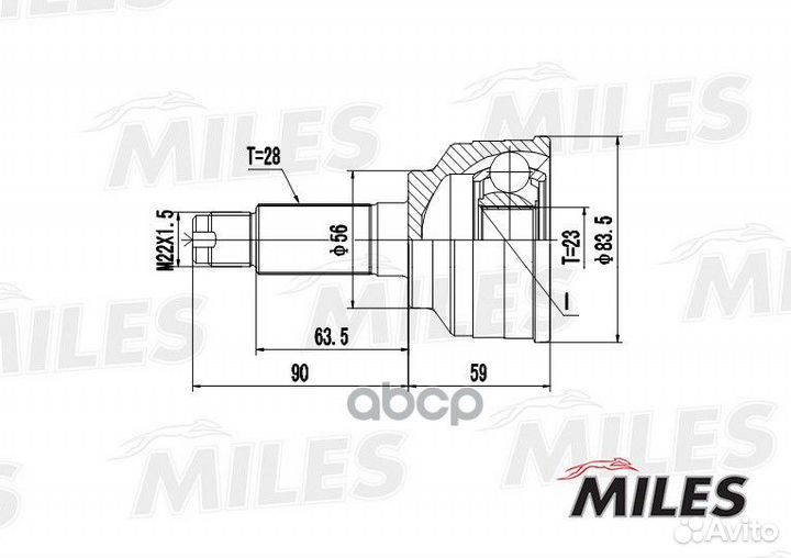 ШРУС наружный mazda 626 1.8/2.0 92-02 (GKN 3027