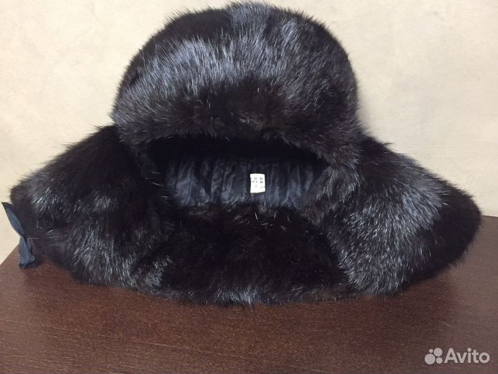 Шапка-ушанка цельномеховая из ондатры