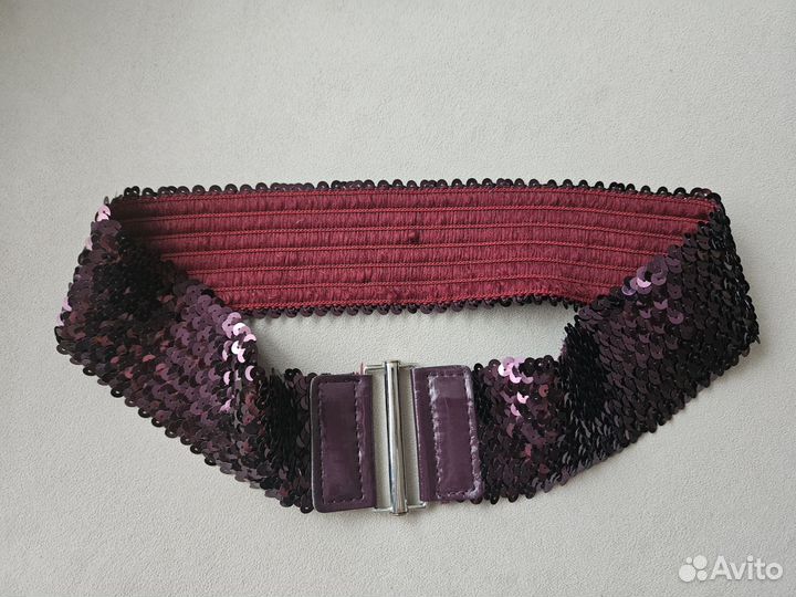 Пояс / ремень с пайетками, тянущийся, без размера