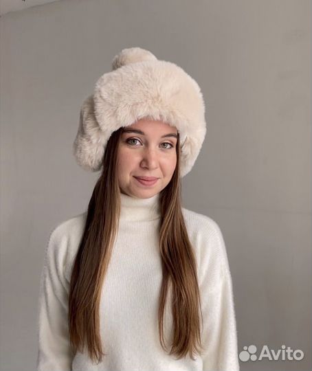 Шапка ушанка зимняя женская