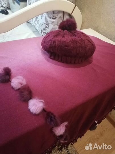 Шапка женская берет, шарф, снуд