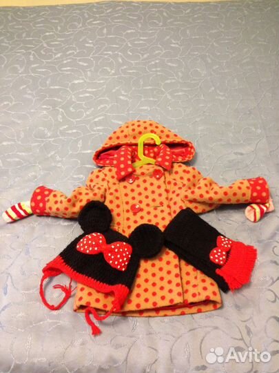 Шапка и шарф микимаус на 1.5-3 года