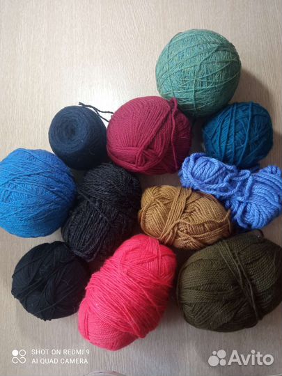 Пряжа нитки для вязания шерсть, мохер акрил хлопок