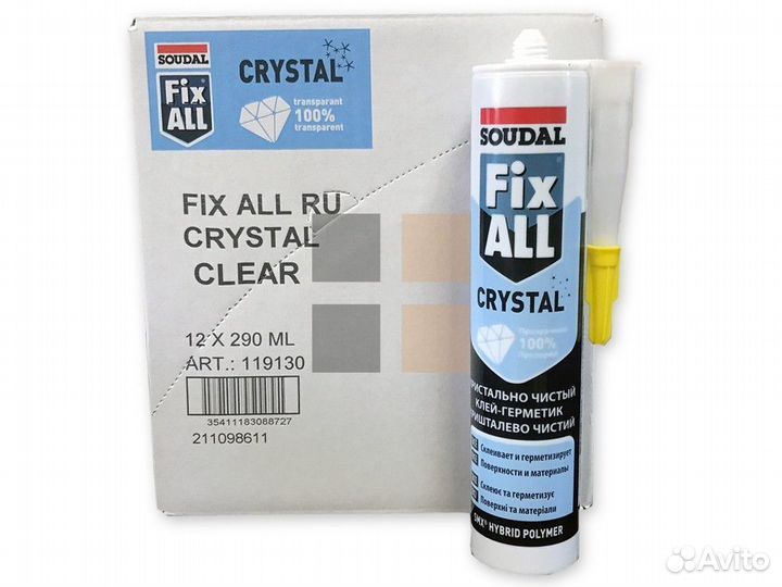 Soudal FIX ALL crystal прозрачный клей-герметик