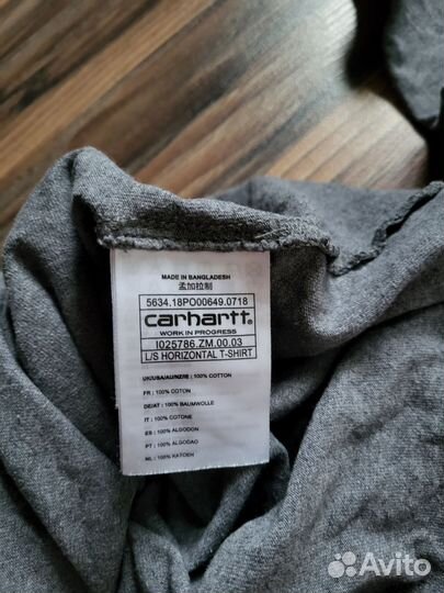 Carhartt лонгслив оригинал