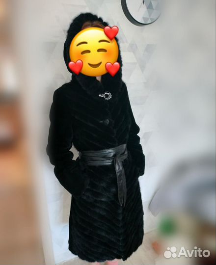 Шуба норковая с капюшоном