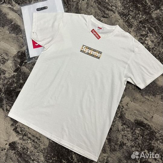 Футболка Supreme Box Logo Burberry Tee
