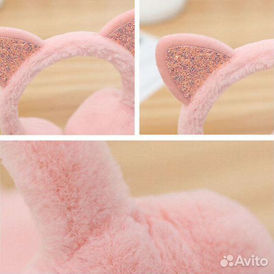 Детские меховые зимние наушники для девочек