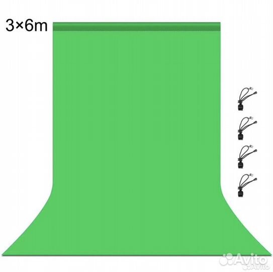 Хромакей зеленая ткань 3х6м