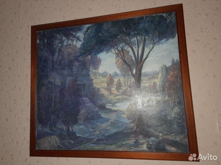 Картина Дымова С. Домик в лесу- холст, масло.2002г