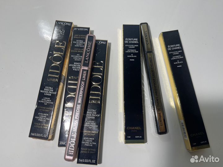 Подводка для глаз черная chanel, lancome