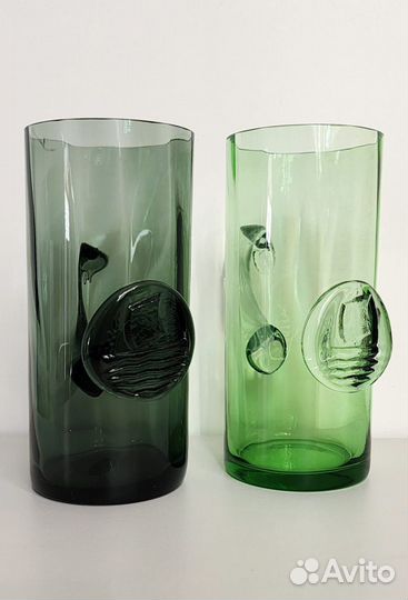 Кружки для пива кваса цветное стекло винтаж