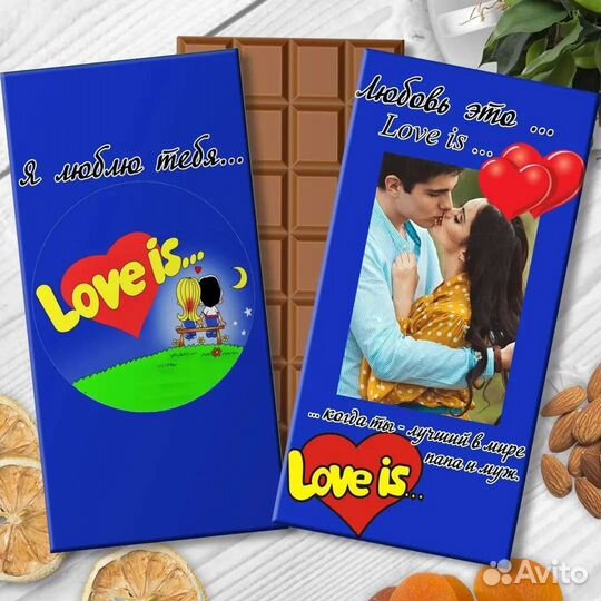 Шоколад вашим фото в стиле Love is