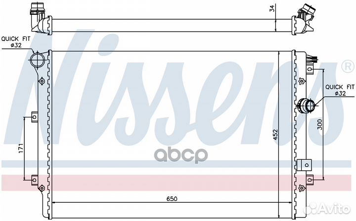 Радиатор двигателя 65015 Nissens