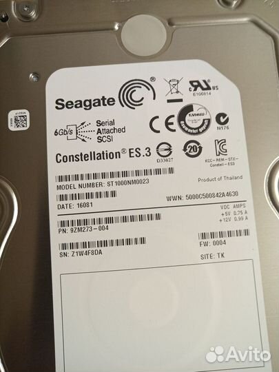 Жесткий диск SAS Seagate 1Tb ST1000NM0023