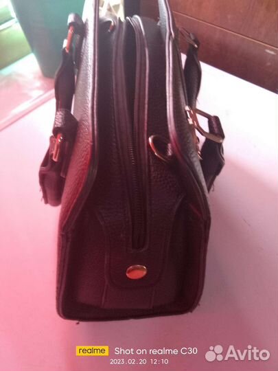 Сумка женская натуральная кожа черная с дефектами