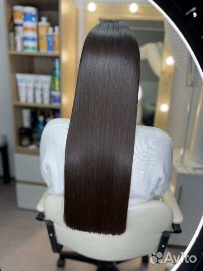 Кератиновое выпрямление волос работаю в студии