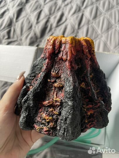 Бурлящий вулкан с компрессором для аквариума