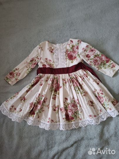 Платье для девочки красивое хлопковое 86-92
