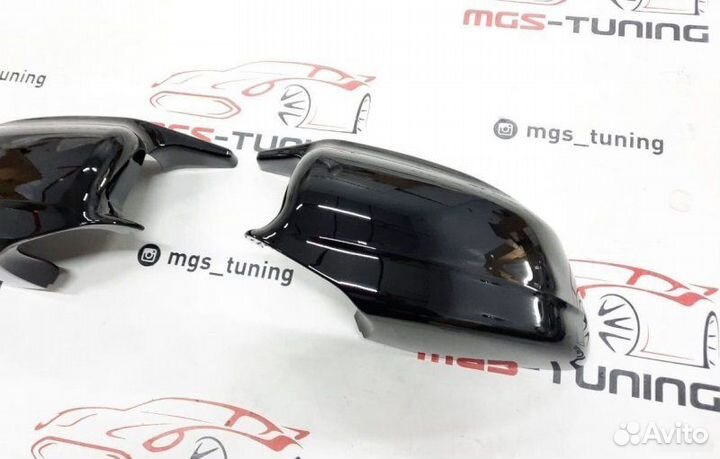 Крышки зеркал BMW M7 F01/F02 черные (Дорест)