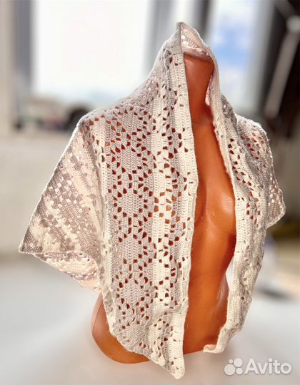 Шаль. Нитка ангора голд. Ручная вязка