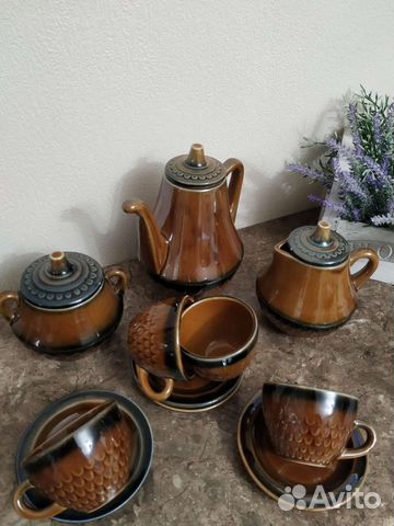 Сервиз кофейный из глазированной керамики