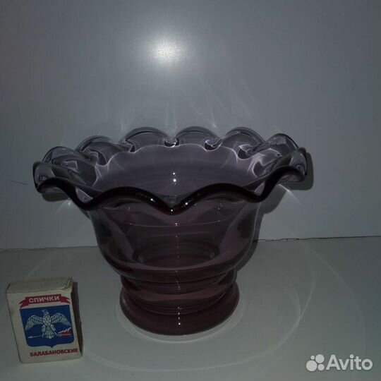 Конфетница марганцевое стекло СССР