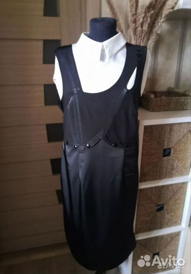 Чёрное платье сарафан 48