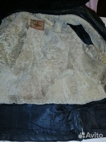 Кожаная куртка зимняя 50-52