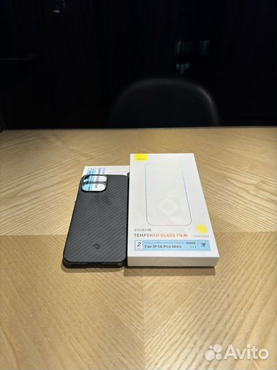 Чехол Pitaka + стекла Baseus iPhone 14 Pro Max