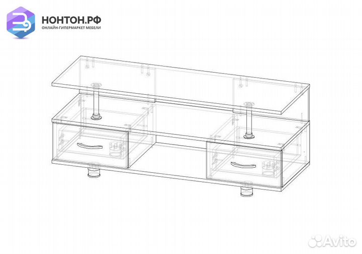 Тумба TV-А дуб сонома светлый / белая шагрень