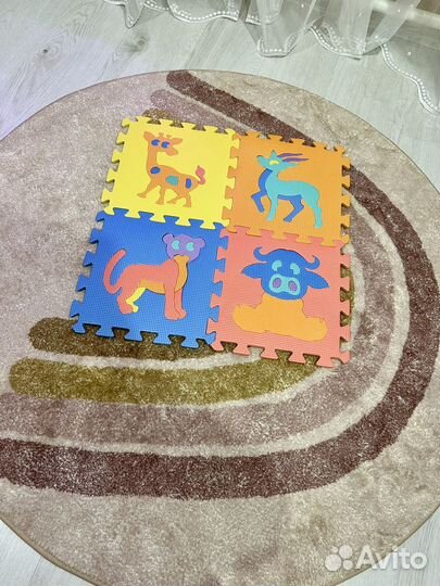 Развивающий коврик пазл мягкий