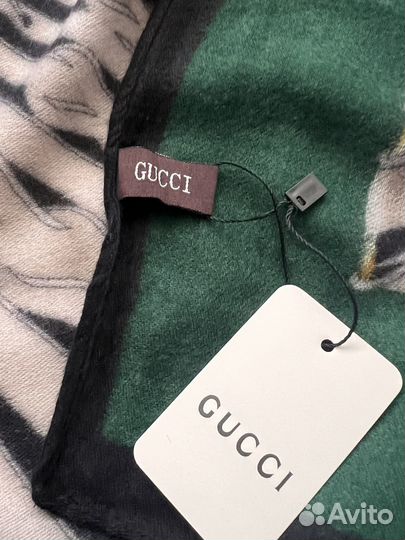 Платок Шерстяной Gucci Роскошный Изумрудный