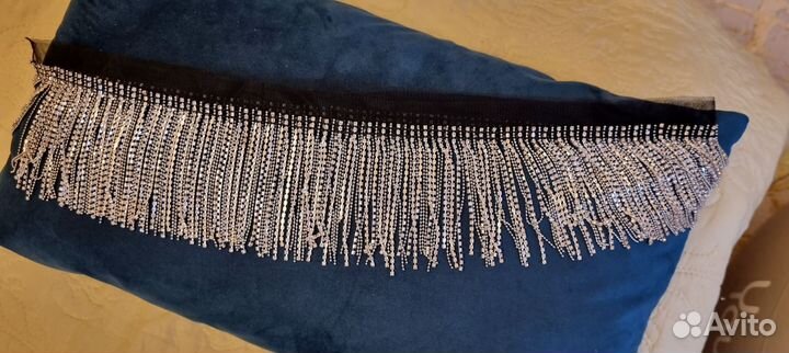 Бахрома из страз и цепочек 90см