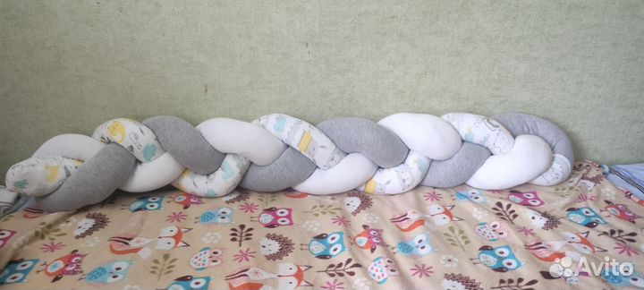 Бортики в кроватку косичка