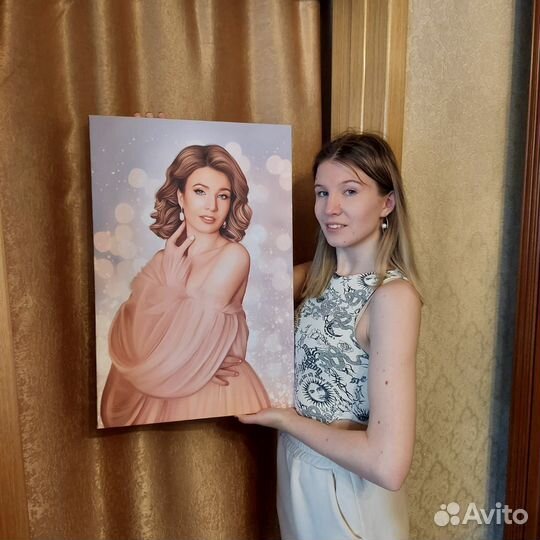 Портрет на холсте в Москве