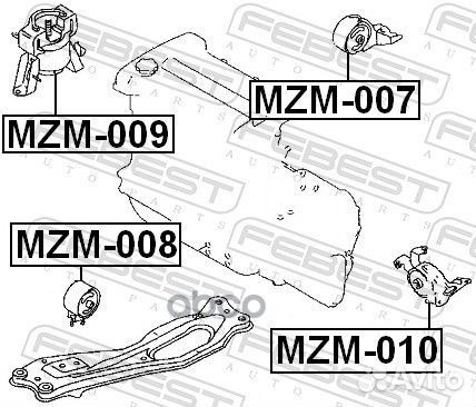 MZM-010 подушка двс левая Mazda 323 BA 1.3i-2