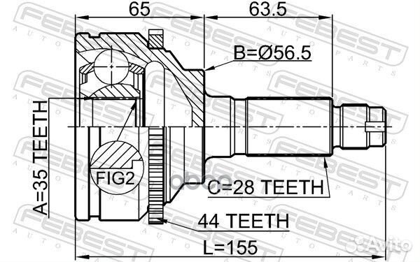 ШРУС наружный 35x56.5x28 (mazda MPV LW 1999-2006)