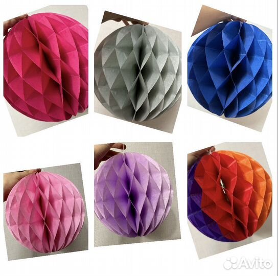 Бумажные гофро-шары из бумаги тишью