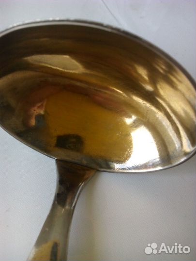 Мельхиоровая салатная ложка -половник СССР клеймо