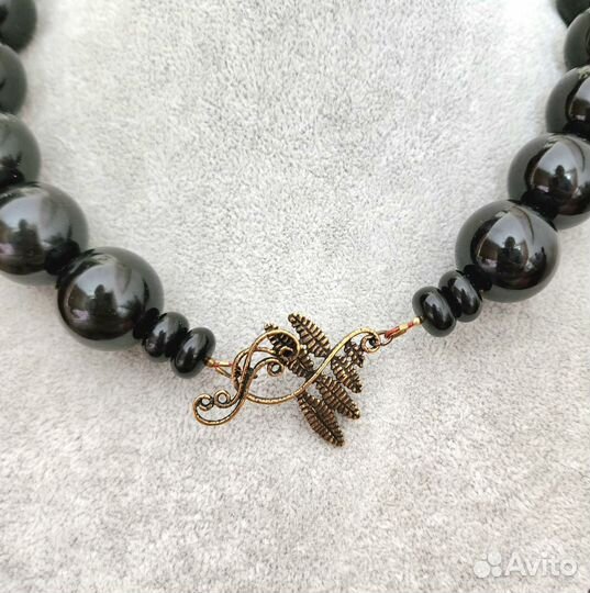 Колье бусы гагат Грузия